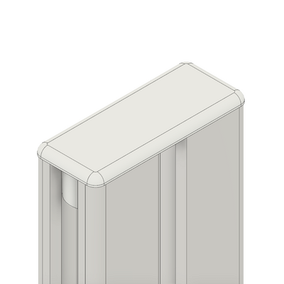 60-050-2 MODULAR SOLUTIONS POLYAMIDE PART<br>END CAP 45MM X 18.5MM LIGHT GRAY